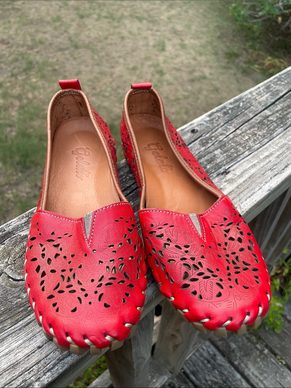 Gelato size 37 red Tentie leather flats